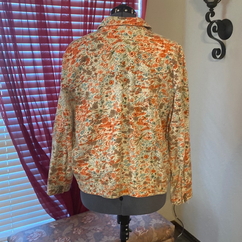 Coldwater Creek Floral linen & cotton jacket - Picture 2 of 5